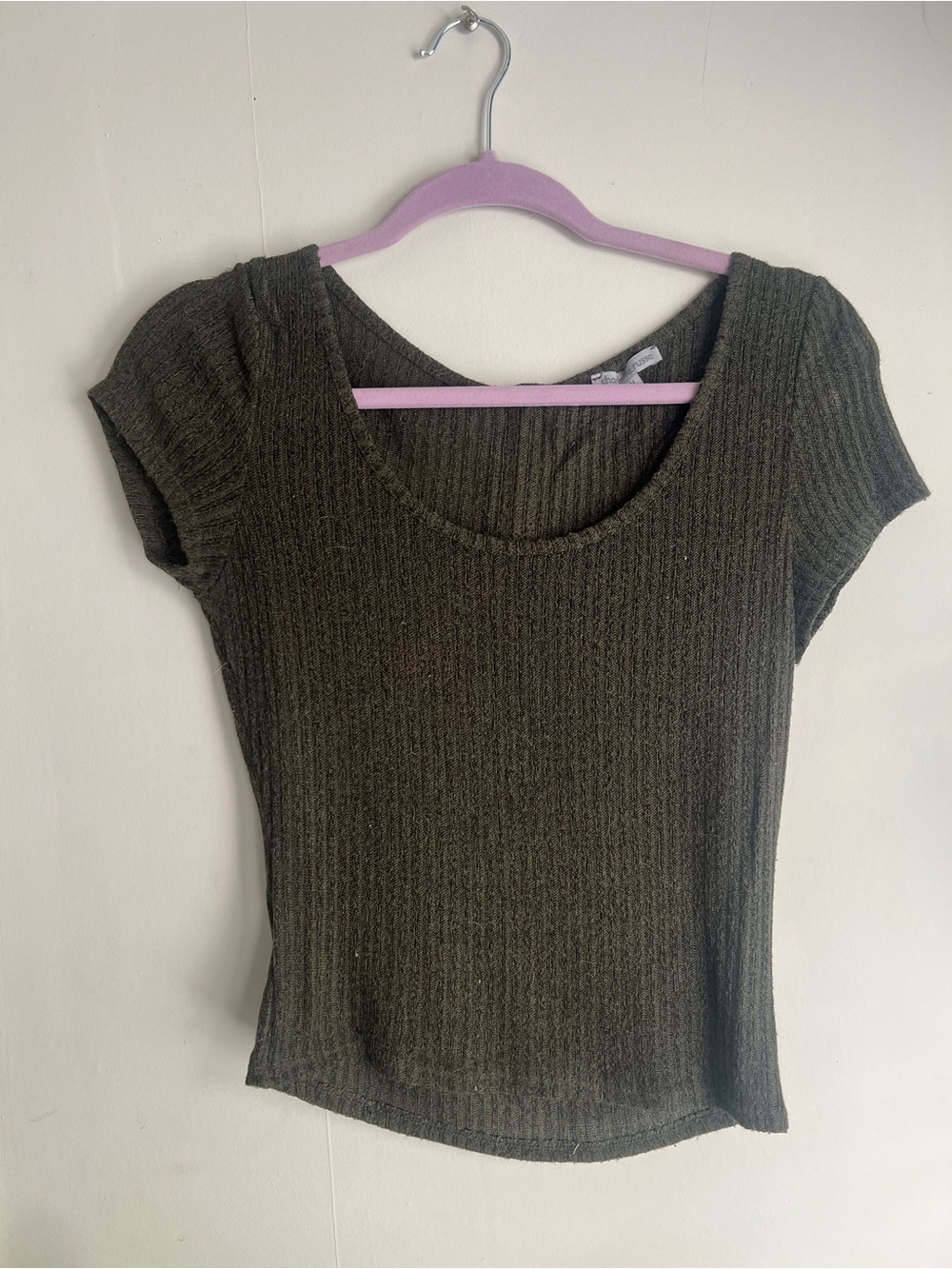 Charlotte Russe Green Ribbed Crop Top